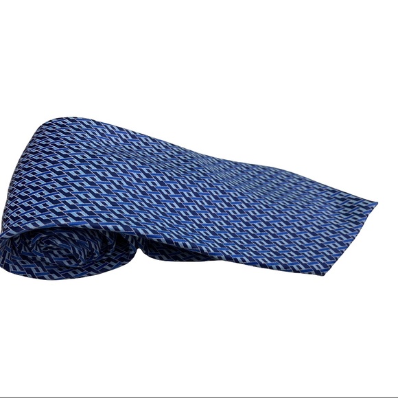 Harlequin Blue Diamond Stain Resistant Men’s Neck Tie by George - Picture 2 of 4